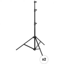 Soporte de luz Impact de alta resistencia con amortiguación de aire (negro, 9,5', par)
