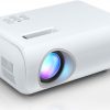 Mini proyector, ClokoWe 2023 proyector portátil actualizado con 9000 Lux y Full HD 1080P, proyector de películas compatible con iOS/teléfono Android, tableta, portátil, PC, TV Stick/caja, unidad USB,