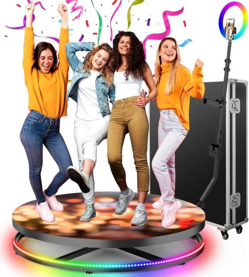 Cabina de fotos 360, máquina de cabina de fotos 360 para fiestas con anillo de luz