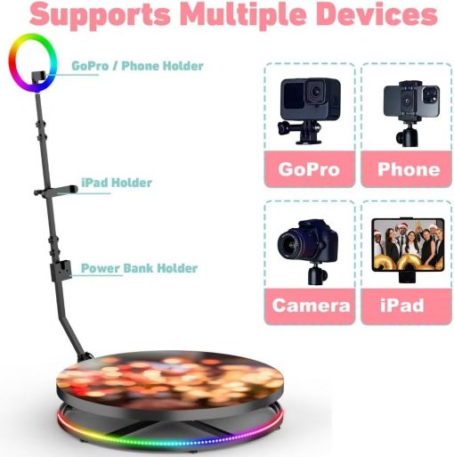 Cabina de fotos 360, máquina de cabina de fotos 360 para fiestas con anillo de luz - Imagen 3