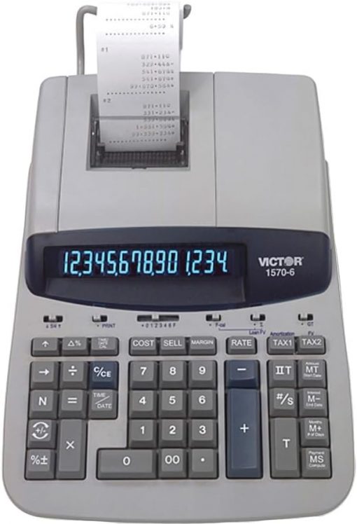 Victor 1570-6 Calculadora de impresión comercial resistente de grado profesional de 14 dígitos