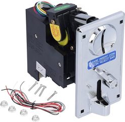 Aceptor de monedas, selector de aceptor de monedas múltiples de CPU, selector de monedas electrónico de Mech enrollable comparable, para máquina expendedora de juegos arcada (gris plateado)