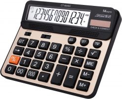 Calculadora de botón grande, pantalla LCD grande Philley de 14 dígitos de control de escritorio y calculadora electrónica correcta (CT-9240C)