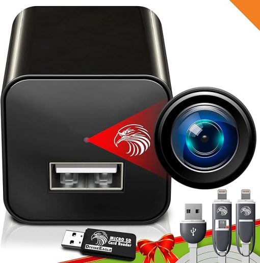 Cargador de cámara espía | Cámara oculta | Minicámara espía 1080p | Cargador USB | Cámara espía oculta | Cámara de vigilancia Full HD