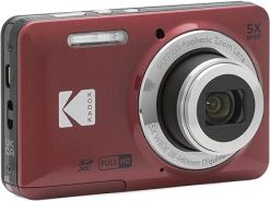 KODAK PIXPRO FZ55-RD Cámara digital de 16MP Zoom óptico 5X 1.102 in Gran angular 1080P Video Full HD 2.7" Cámara LCD Vlogging (rojo)