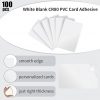 100 tarjetas adhesivas de PVC CR80, color blanco, calidad gráfica, tarjetas de PVC con respaldo adhesivo de mylar, tarjetas de visita para tarjeta de identificación con foto