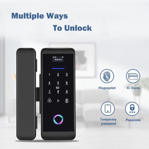 Cerradura inteligente, huella dactilar, WiFi sin llave, cerradura de puerta de entrada con teclado de pantalla táctil, IP65 resistente a la intemperie, control remoto por aplicación - Imagen 2