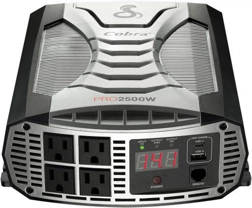 Inversor de corriente de grado profesional Cobra PRO de 2500 W y control remoto compatible (CPIALCDG1)