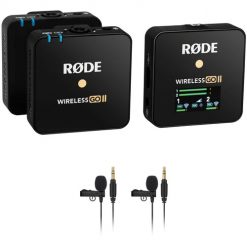 RODE Wireless GO II Kit de grabadora/sistema de micrófono Omni Lavalier inalámbrico digital compacto para 2 personas (2,4 GHz, negro)