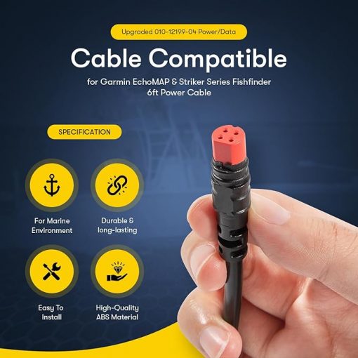 Cable  010-12199-04 compatible con Garmin EchoMAP y Striker Series Fishfinder, cable de alimentación de 6 pies con entradas/salidas NMEA 0183, 4 pines 4Xdv/