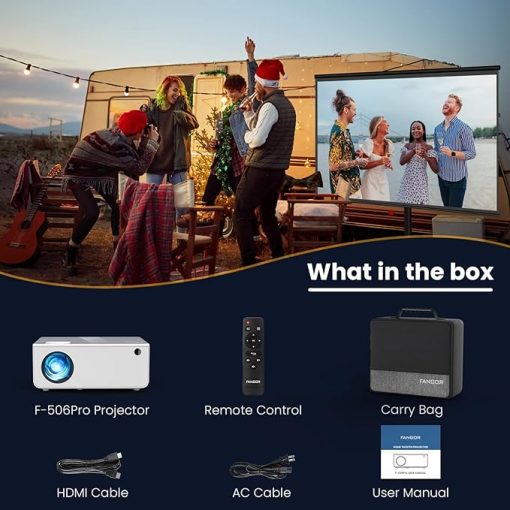 Proyector HD 1080P proyector portátil de cine en casa con trípode, compatible con HDMI, USB, portátil, iOS y teléfono Android - Imagen 2