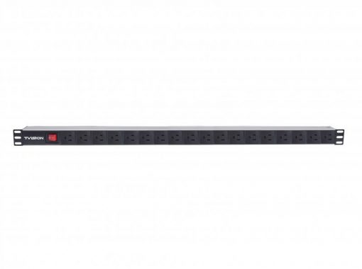 Regleta PDU T-VISION para Rack de 18 puertos verticales, con interruptor de encendido y apagado