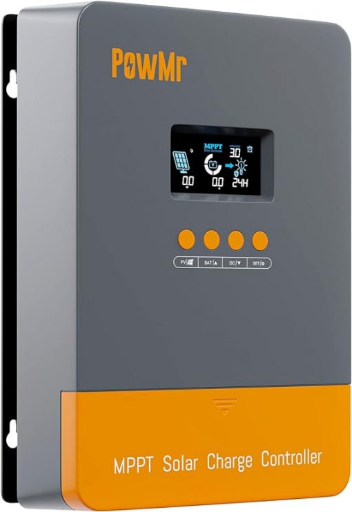 Controlador de carga solar 60A MPPT 12V 24V 36V 48V Controlador de carga solar 60amp regulador de carga solar MPPT 150V w/LCD Display Trabajo con AGM, gel, inundado y litio