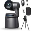 OBSBOT Tail AIR,con trípode, cámara NDI PTZ, cámara web 4K alimentada por AI, CMOS de 1.8", apertura f/1.8, pista automática AI