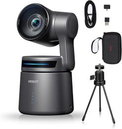 OBSBOT Tail AIR,con trípode, cámara NDI PTZ, cámara web 4K alimentada por AI, CMOS de 1.8", apertura f/1.8, pista automática AI