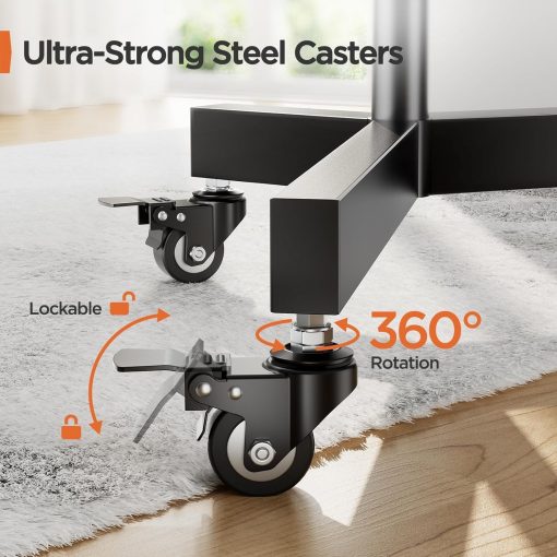 Perlegear Soporte de TV rodante, soporte de TV móvil con ruedas para pantallas de 32 a 85 pulgadas - Imagen 3
