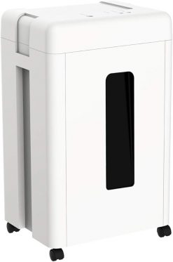 WOLVERINE Trituradora de papel, CD/tarjetas de alta resistencia P-5 de 15 hojas de corte súper microcortado, para oficina en casa, ultra silenciosa, cortador de acero al manganeso y cubo de basura