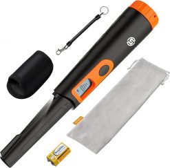 Detector de metales Pinpointer para adultos y niños, totalmente impermeable, detección de 360°, varita puntero de mano con pantalla LCD, 3 modos (zumbador, vibración, sonido)
