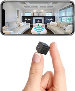 Cámara oculta inalámbrica, mini cámara espía HD para oficina y hogar, cámara oculta para niñera pequeña con video con visión nocturna, compatible con iOS y Android