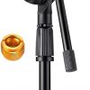 Soporte de Micrófono de Escritorio Moukey – Ajustable, Antideslizante, con Brazo de Pluma y Adaptadores de 3/8” y 5/8”
