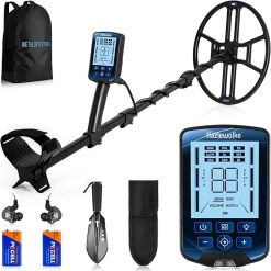 Detector de metales profesional con modo pinpoint, profundidad de detección de 14 pulgadas, bobina de búsqueda doble D impermeable