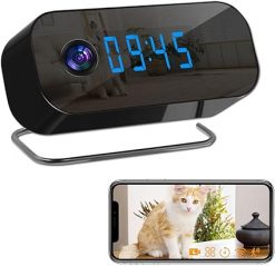 Reloj de cámara inalámbrico HD 1080P grabadora de video WiFi niñera Cam con detección de movimiento, visión remota, visión nocturna